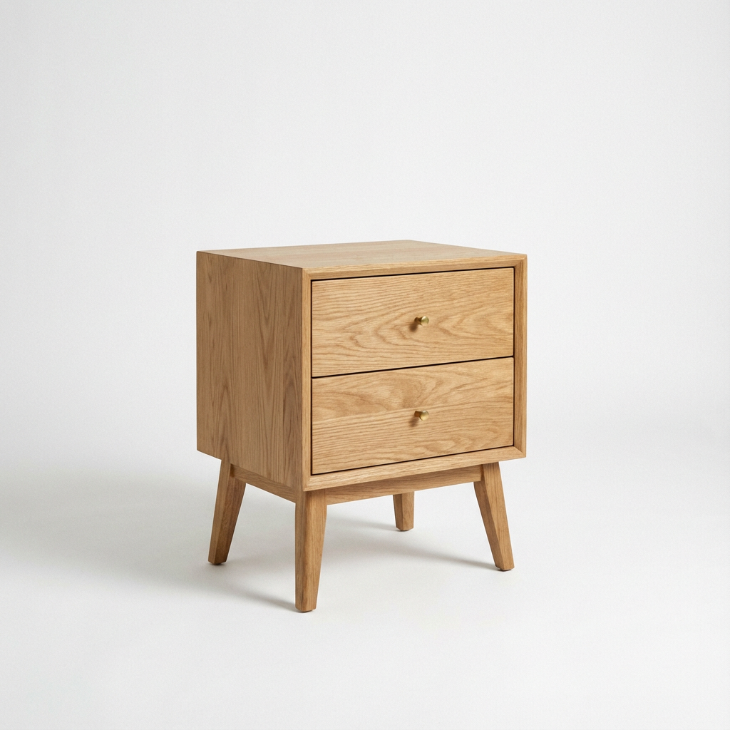 Morgan Oak Bedside Table - 2 Drawer