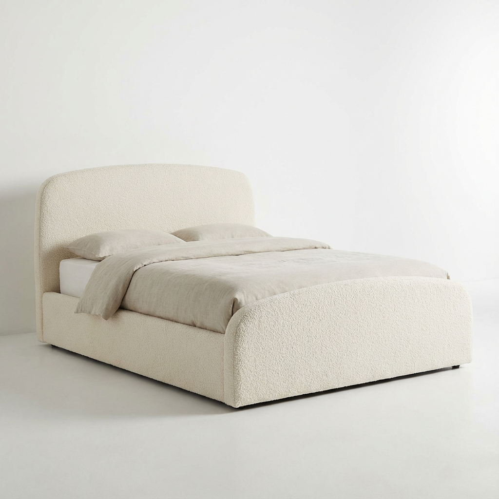 Maeve Boucle Bed Frame Ivory