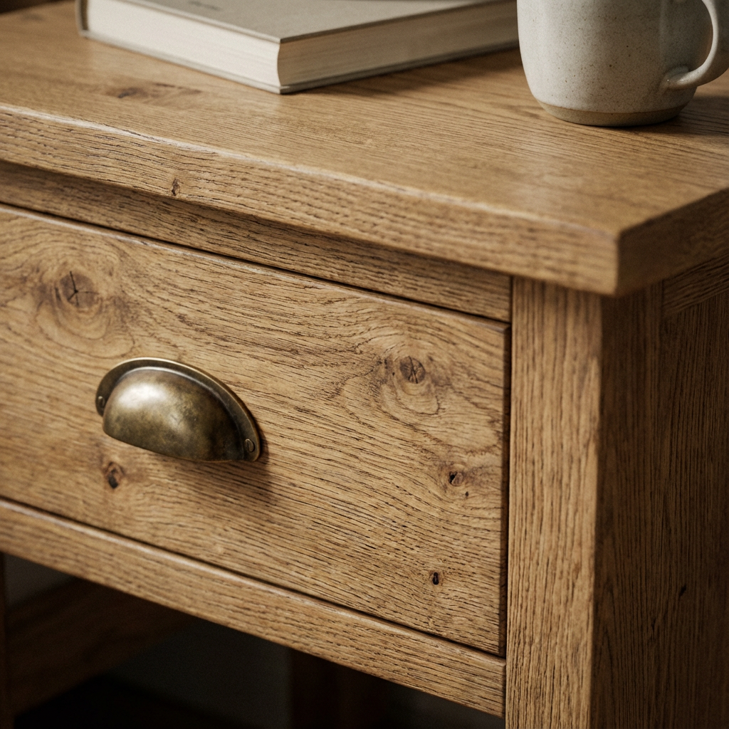 Croft Australian Blackwood Bedside Table - 2 Drawer view 2