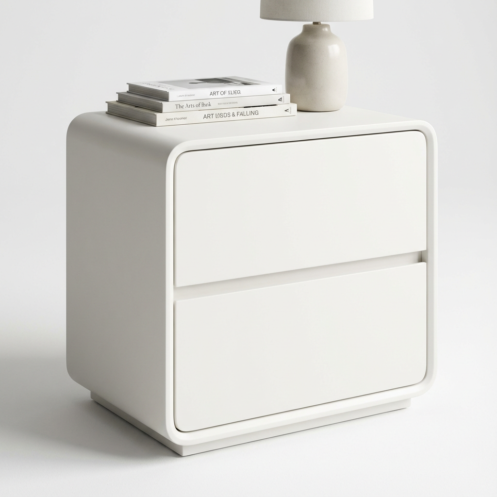 Lola Bedside Table White - 2 Drawer