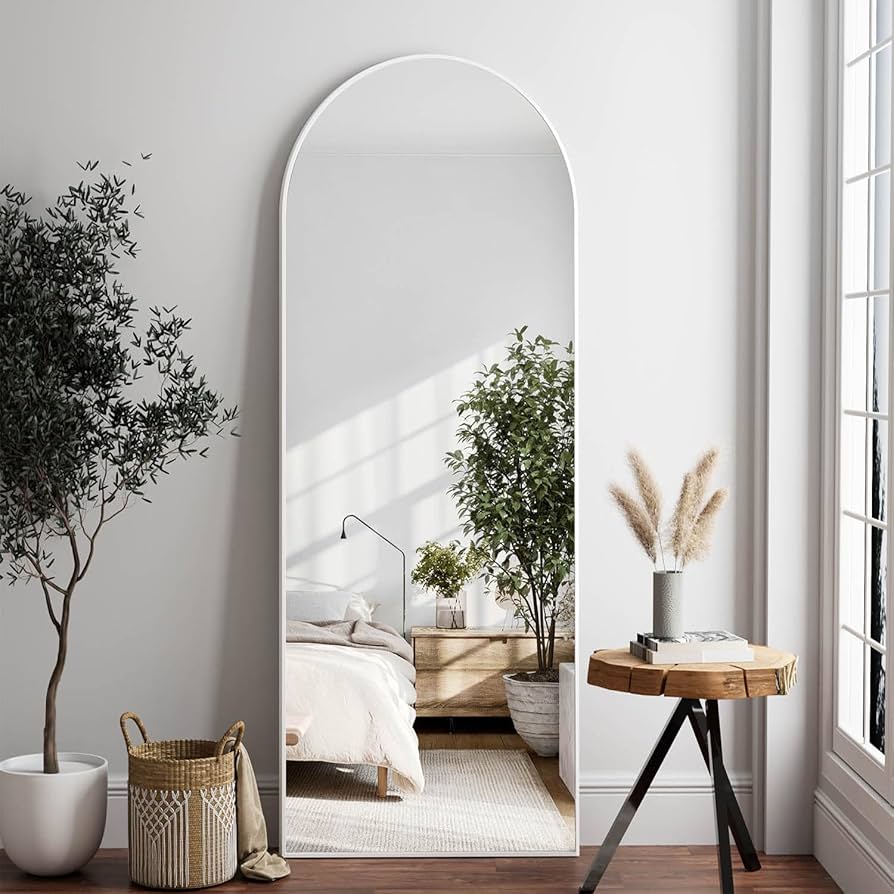 Mansour Arched Floor Mirror White - 80cm x 180cm