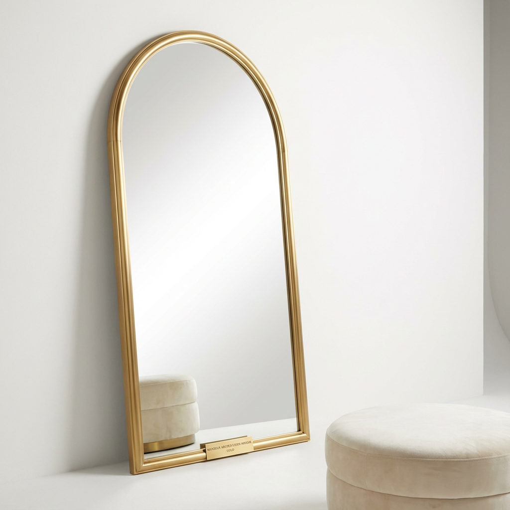 Mansour Arched Floor Mirror Gold - 80cm x 180cm