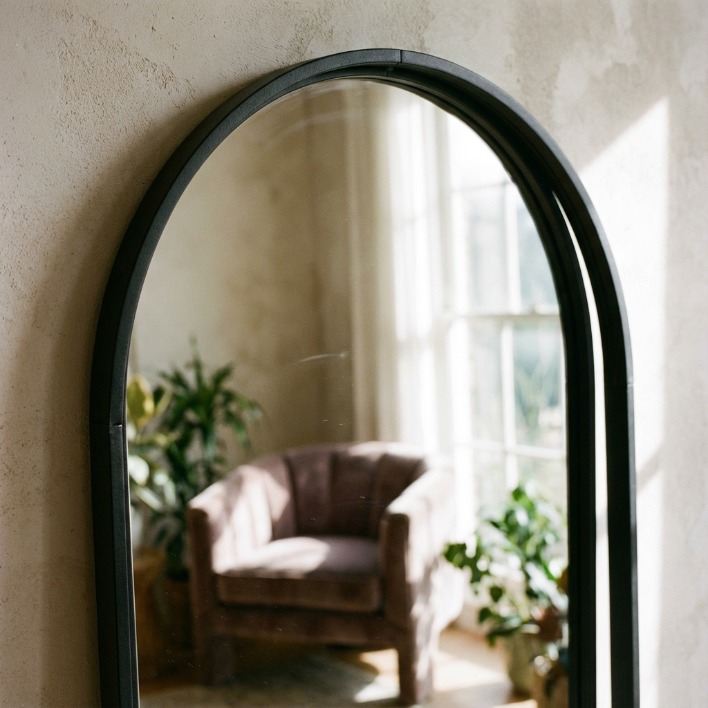 Mansour Arched Floor Mirror Black - 80cm x 180cm view 2