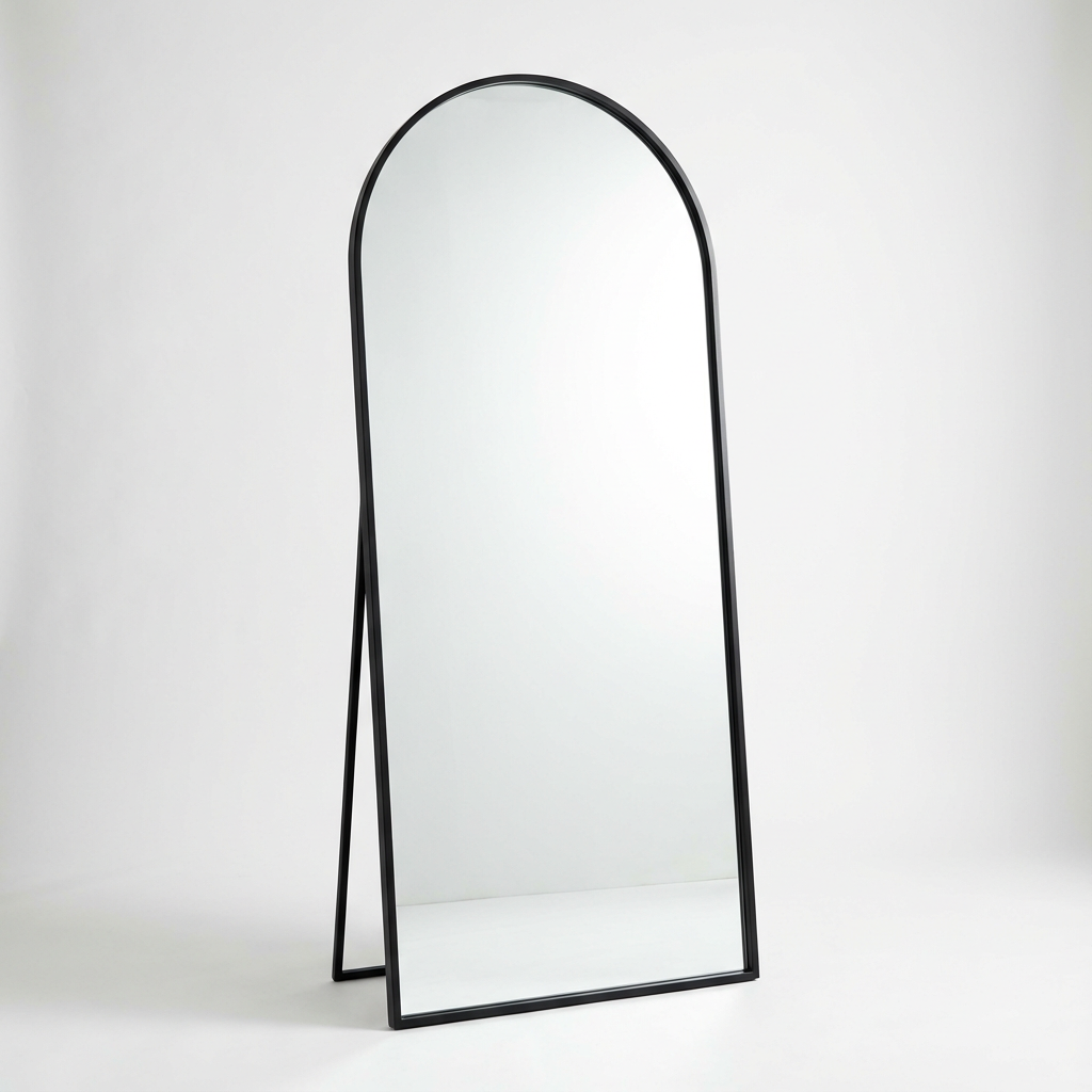 Mansour Arched Floor Mirror Black - 80cm x 180cm