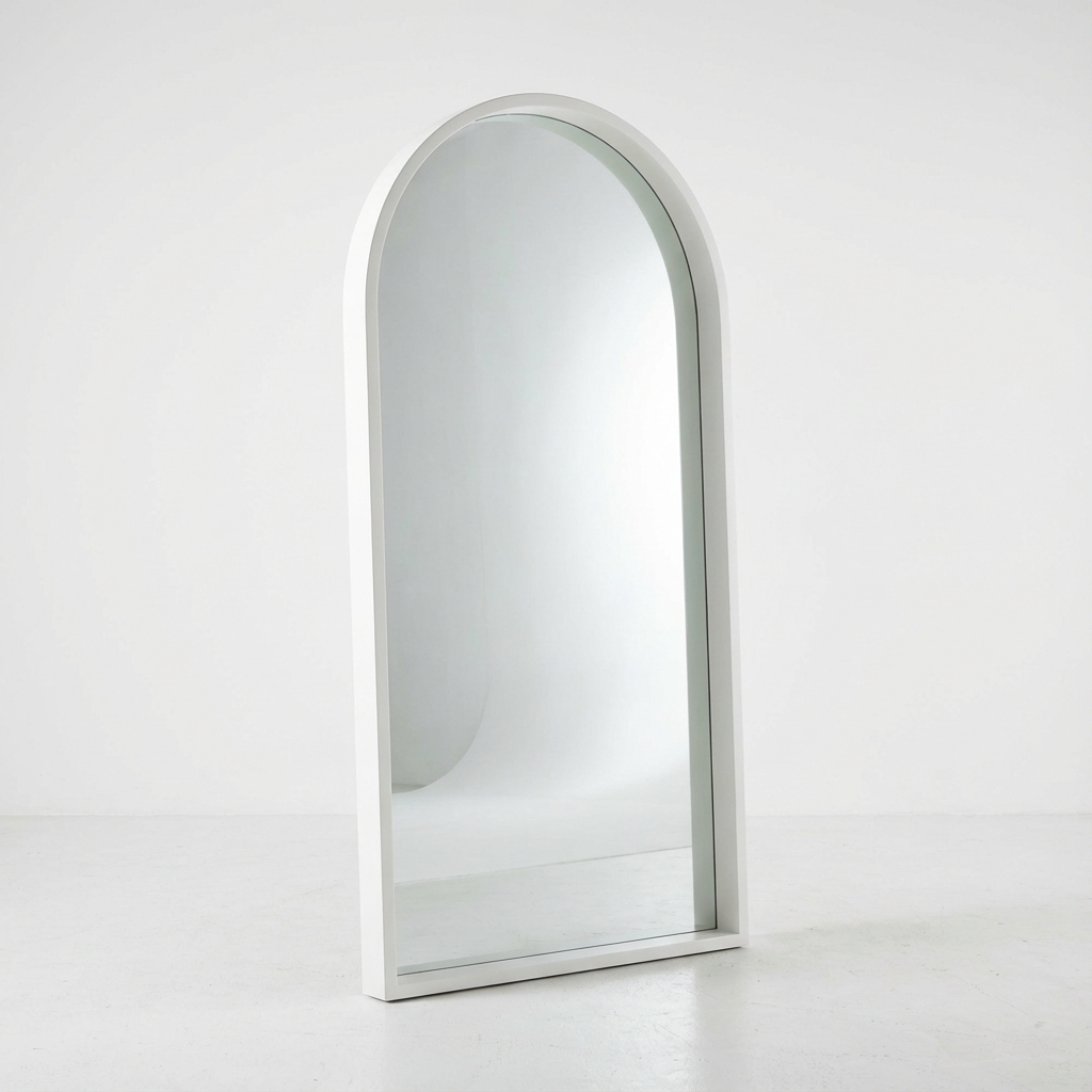 Mansour Arched Floor Mirror (Large) White - 140cm x 215cm