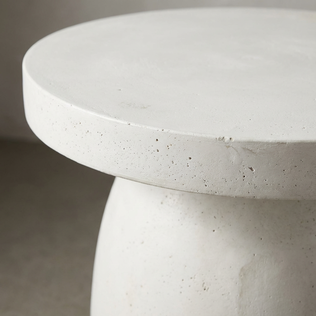 Sola White Concrete Round Dining Table view 2