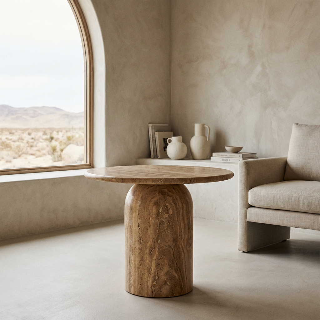 Mars Travertine Side Table