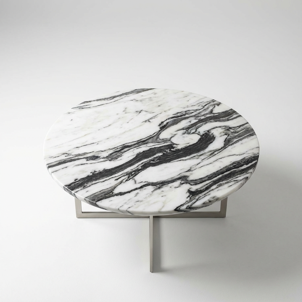 Capello Panda White Marble Side Table