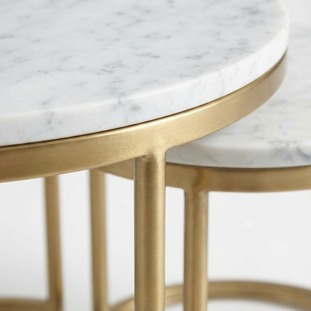 Mercer Marble Side Table (Nested Set of 2) - Gold view 2