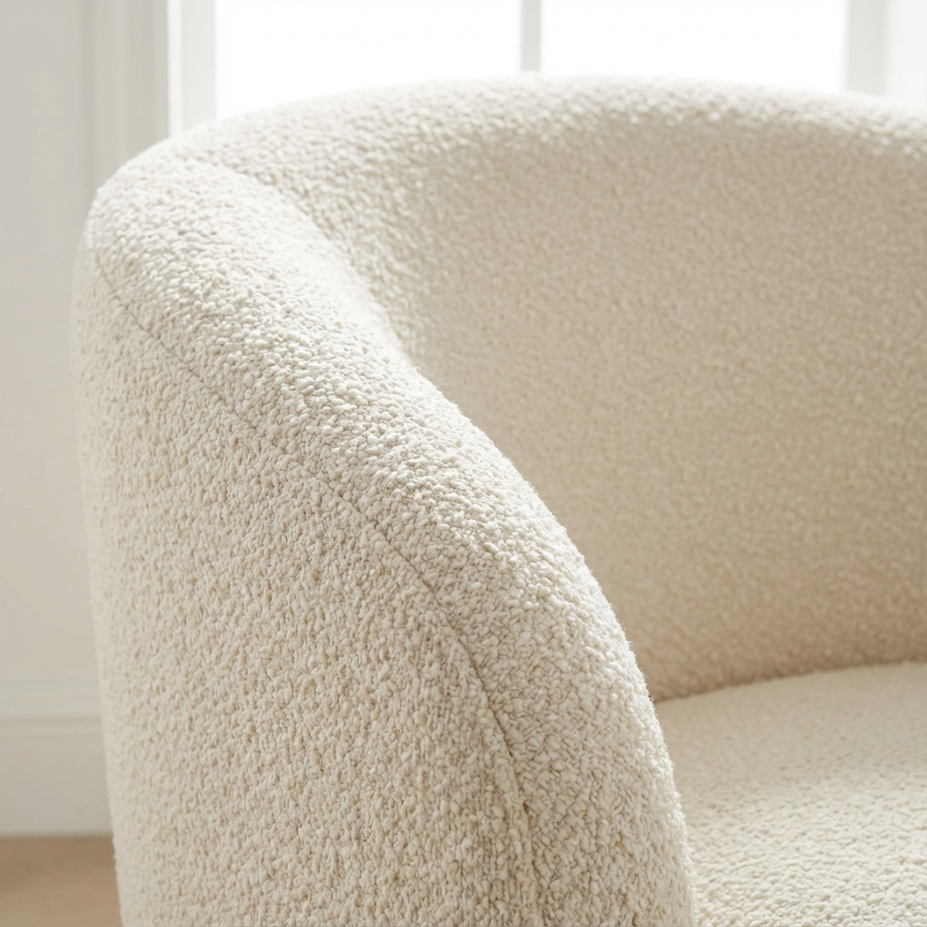 Decker Boucle Ivory Swivel Chair view 2