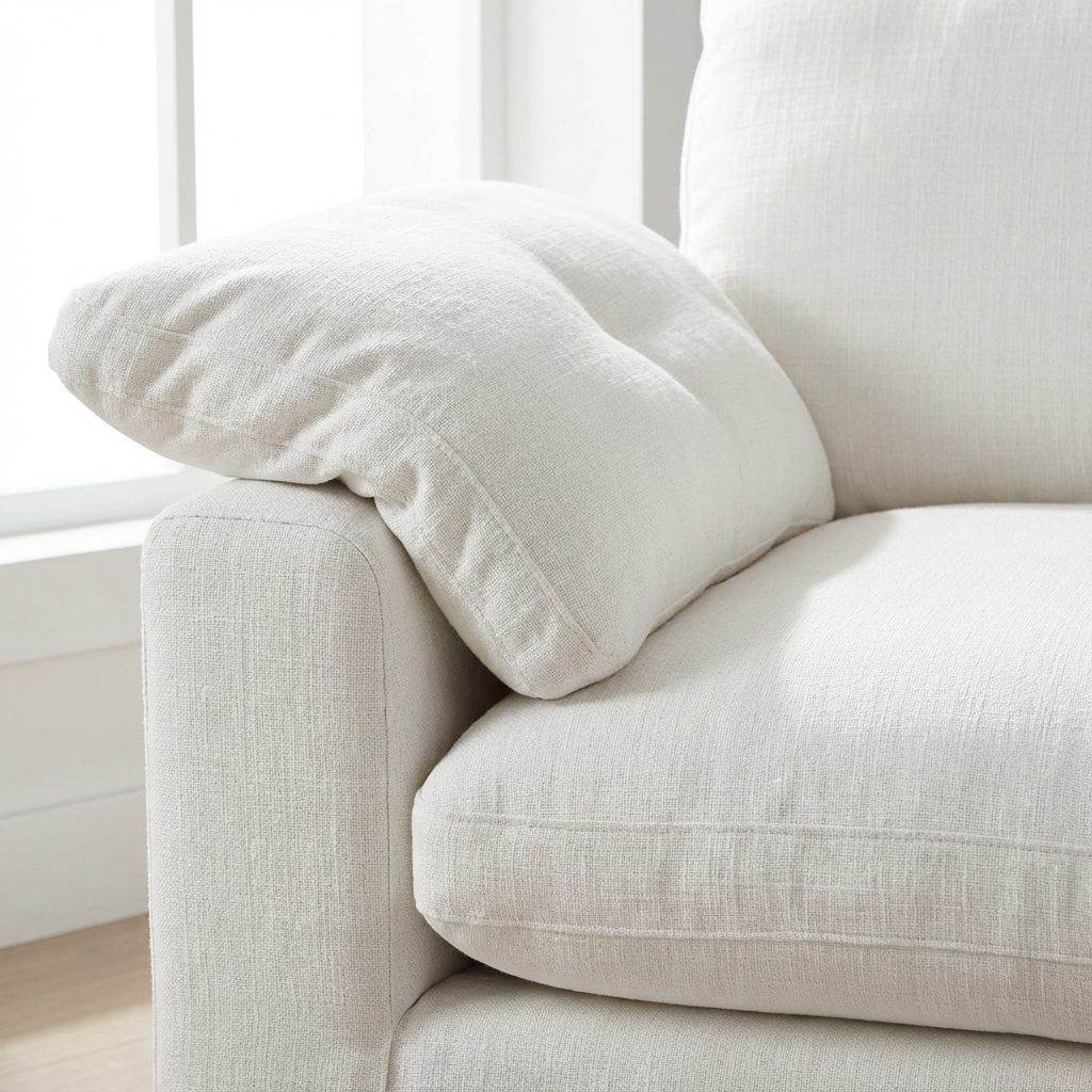 Como Linen Darling Chair White view 2