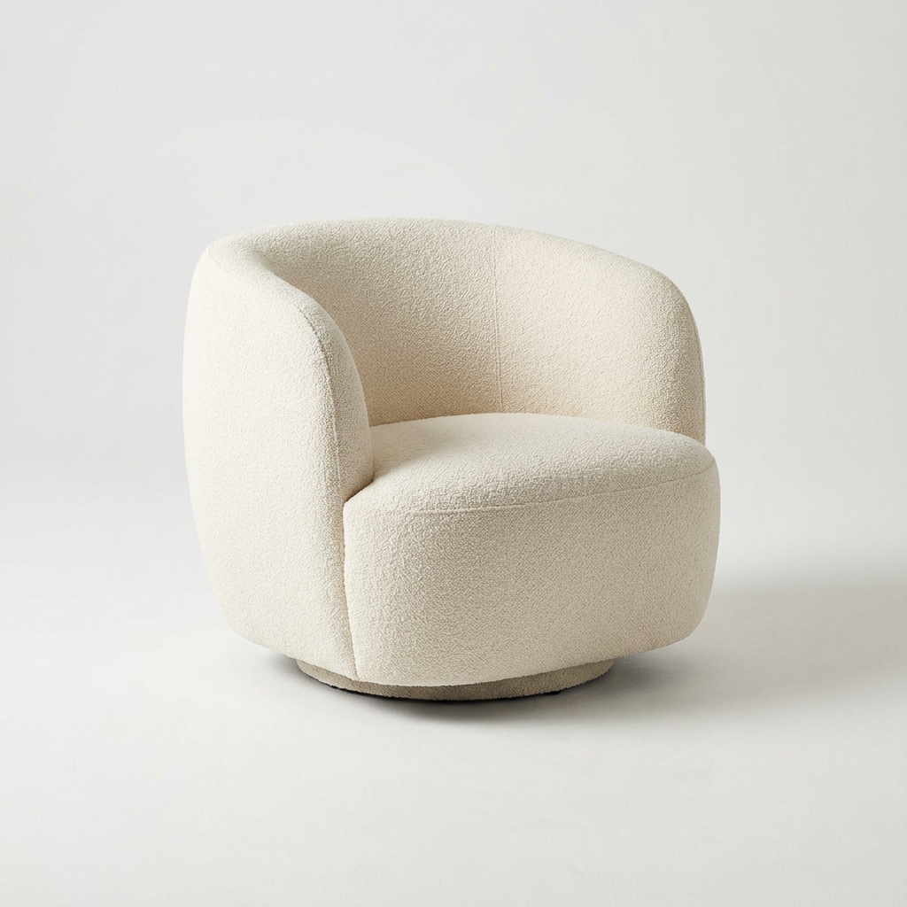 Lax Swivel Chair Boucle Ivory