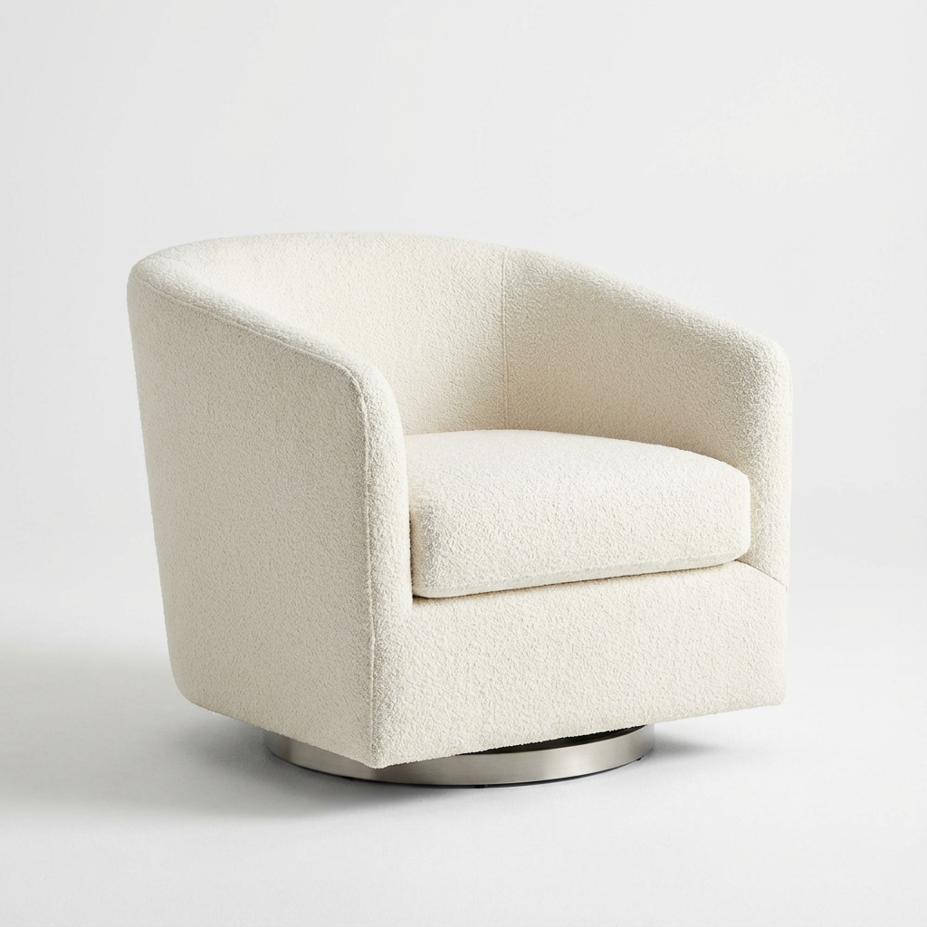Lax California Ivory Swivel Chair