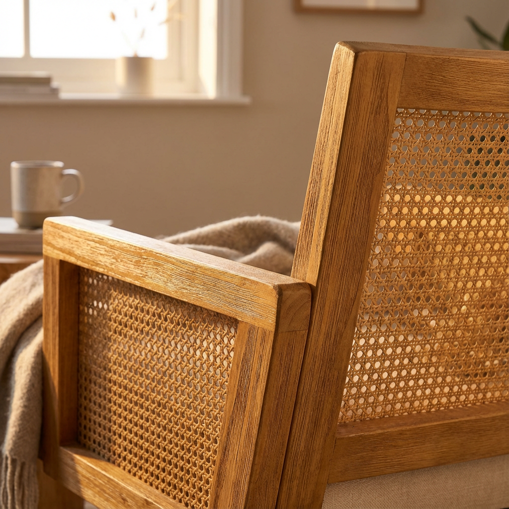 Azul Accent Chair Natural and Rattan view 2