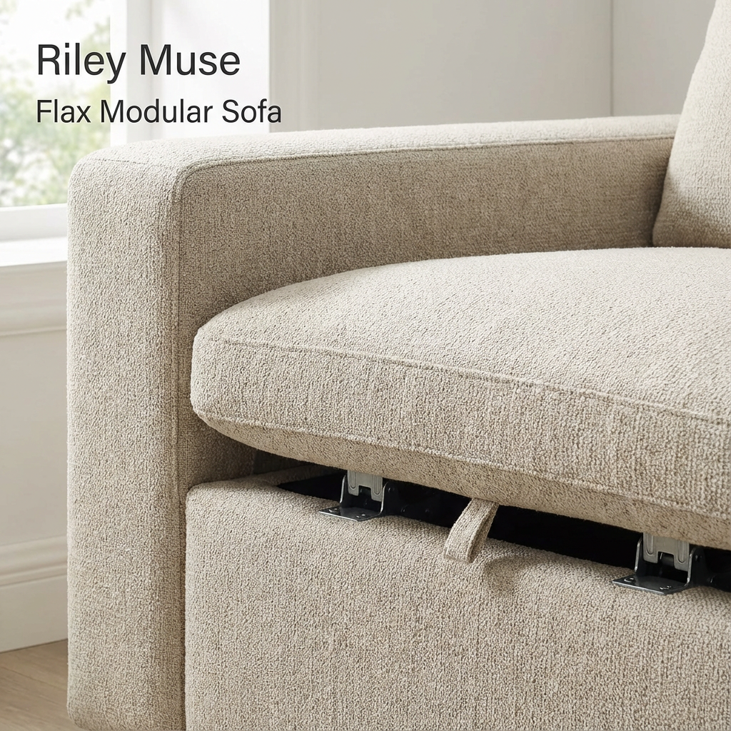 Riley Muse Flax Modular Sofa - 3 Seater Chaise view 2