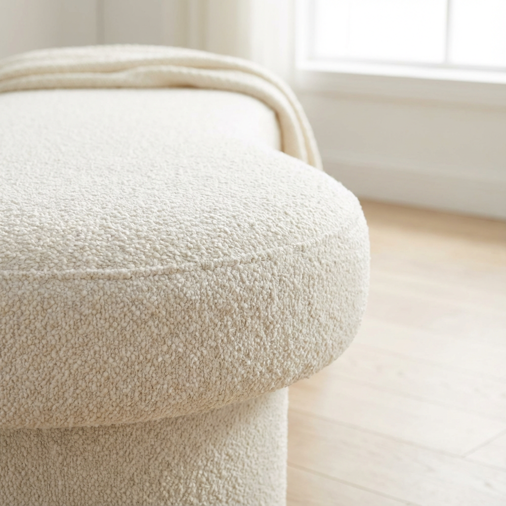 Decker Bench Boucle Ivory view 2